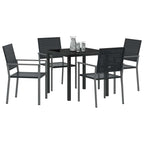 Garten Essgruppe 5 pcs Schwarz PE-Rattan