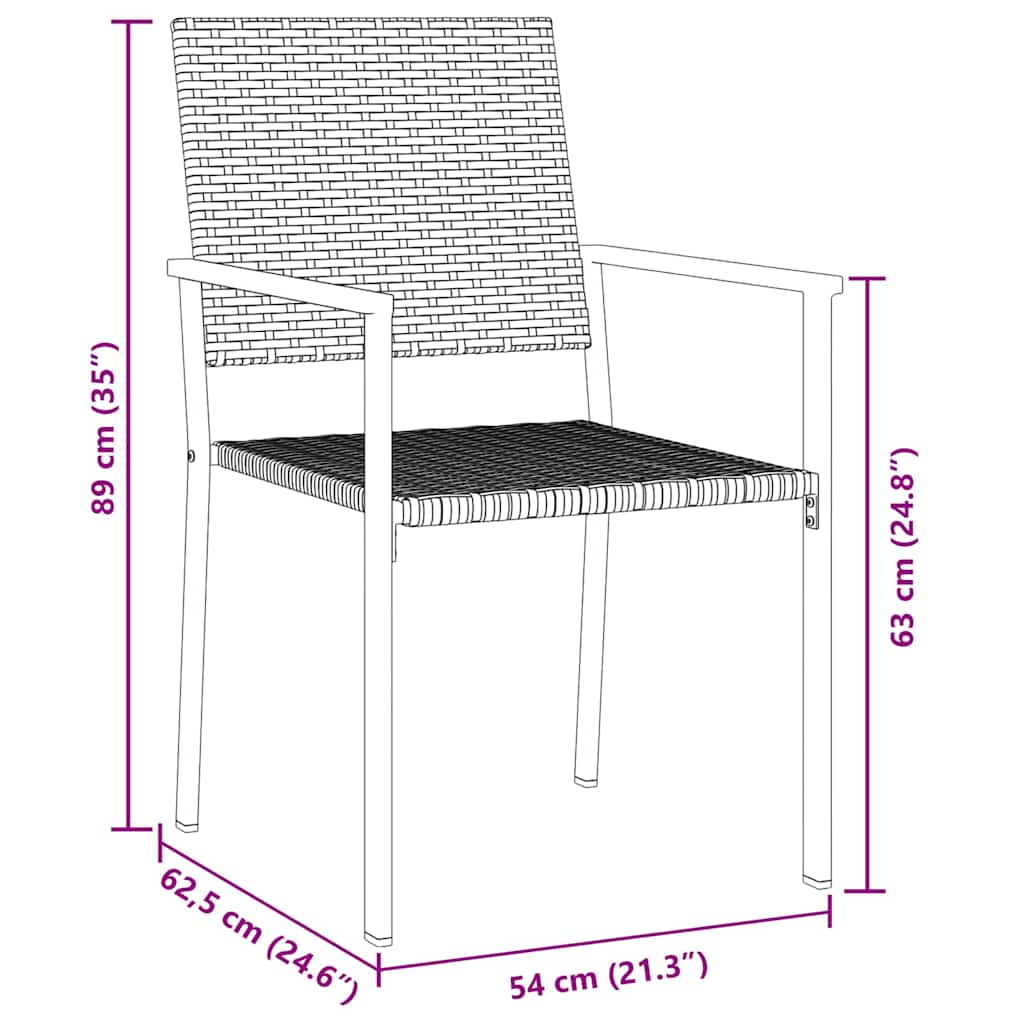 Garten Essgruppe 5 pcs Schwarz PE-Rattan