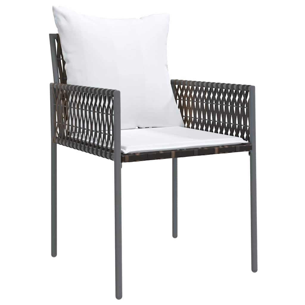 Garten Essgruppe 7 pcs Braun und Schwarz PE-Rattan