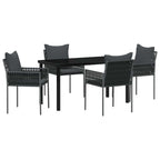 Garten Essgruppe 5 pcs Schwarz und Grau PE-Rattan