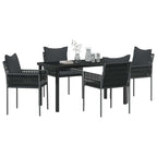 Garten Essgruppe 5 pcs Schwarz und Grau PE-Rattan