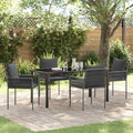 Garten Essgruppe 5 pcs Schwarz und Grau PE-Rattan