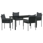Garten Essgruppe 5 pcs Schwarz und Grau PE-Rattan