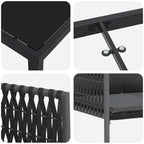 Garten Essgruppe 7 pcs Schwarz und Grau PE-Rattan