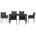 Garten Essgruppe 7 pcs Schwarz und Grau PE-Rattan