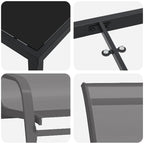 Garten Essgruppe 5 pcs Grau und Schwarz