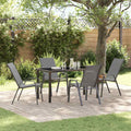 Garten Essgruppe 5 pcs Grau und Schwarz