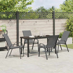 Garten Essgruppe 5 pcs Grau und Schwarz