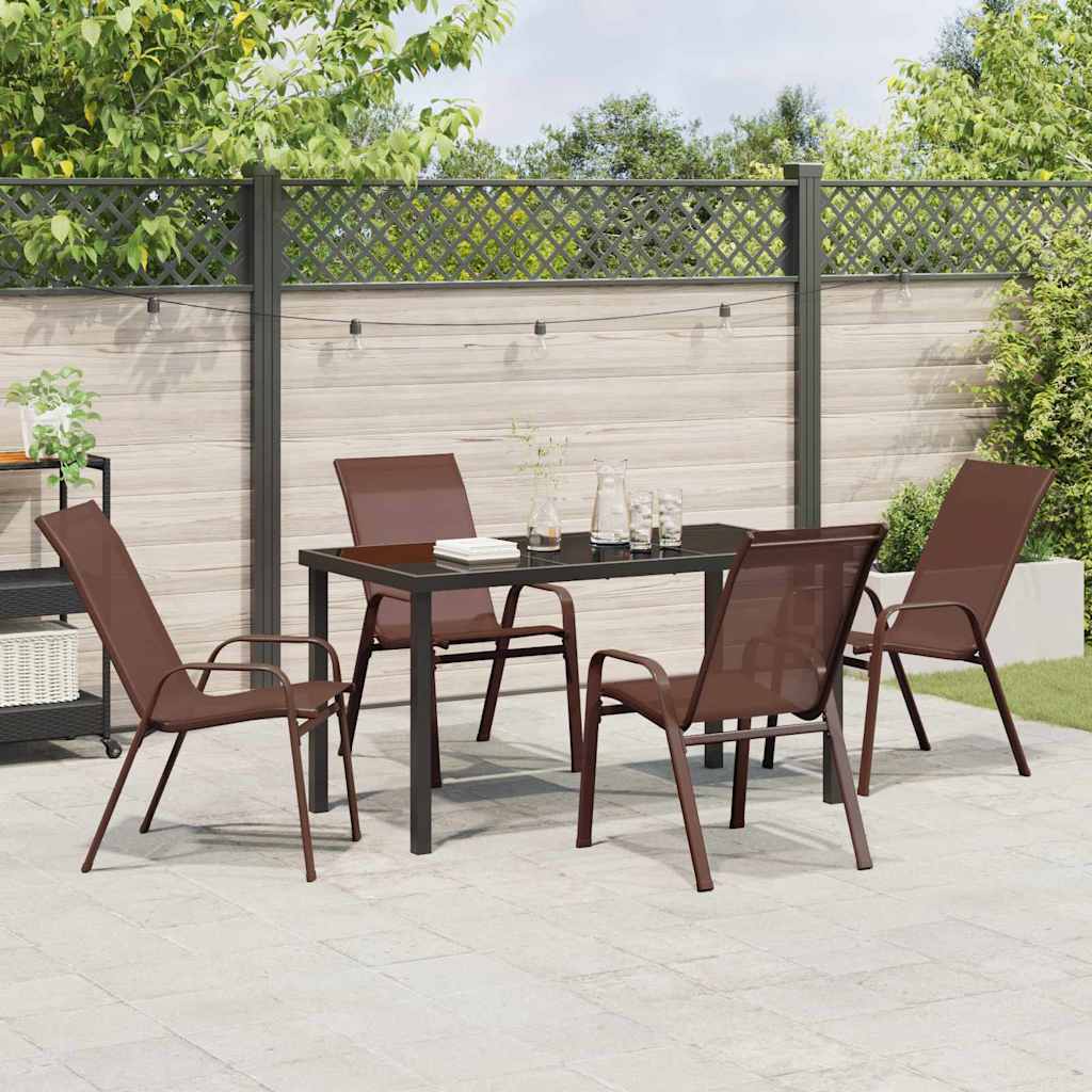 Garten Essgruppe 5 pcs Braun und Schwarz