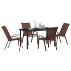 Garten Essgruppe 5 pcs Braun und Schwarz