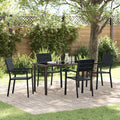 Garten Essgruppe 5 pcs Schwarz Pulverbeschichteter Stahl