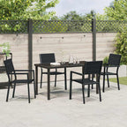 Garten Essgruppe 5 pcs Schwarz Pulverbeschichteter Stahl