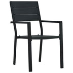 Garten Essgruppe 5 pcs Schwarz Pulverbeschichteter Stahl
