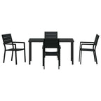 Garten Essgruppe 5 pcs Schwarz Pulverbeschichteter Stahl
