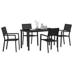 Garten Essgruppe 5 pcs Schwarz Pulverbeschichteter Stahl