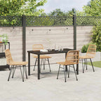 Garten Essgruppe 5 pcs Braun Pulverbeschichteter Stahl