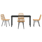 Garten Essgruppe 5 pcs Braun Pulverbeschichteter Stahl