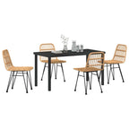 Garten Essgruppe 5 pcs Braun Pulverbeschichteter Stahl