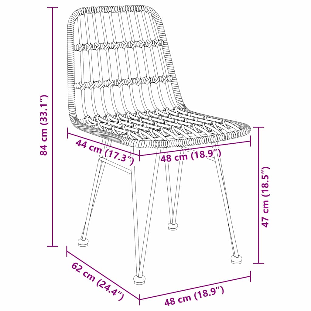 Garten Essgruppe 5 pcs Braun Pulverbeschichteter Stahl