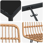 Garten Essgruppe 5 pcs Braun Pulverbeschichteter Stahl