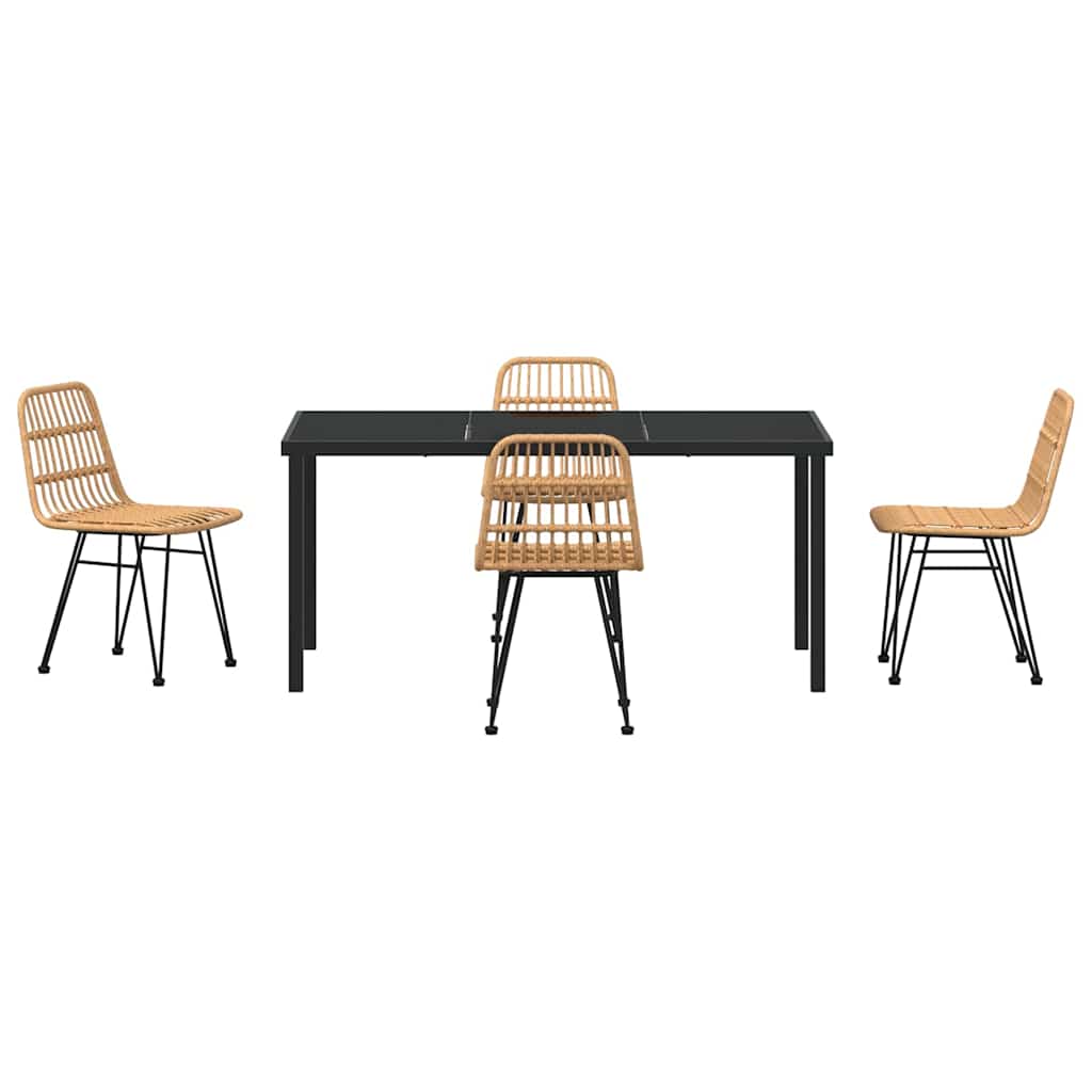 Garten Essgruppe 5 pcs Braun Pulverbeschichteter Stahl