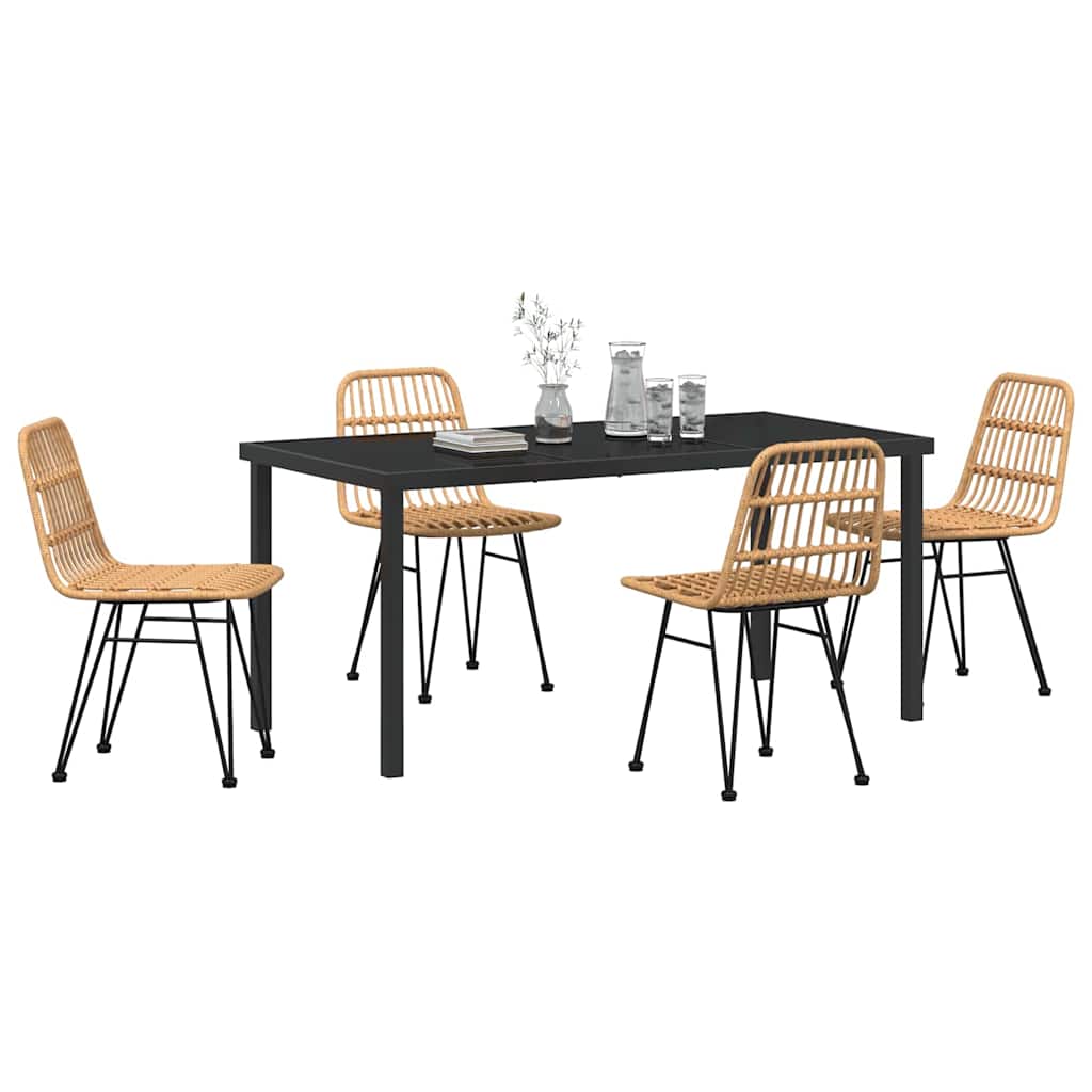 Garten Essgruppe 5 pcs Braun Pulverbeschichteter Stahl