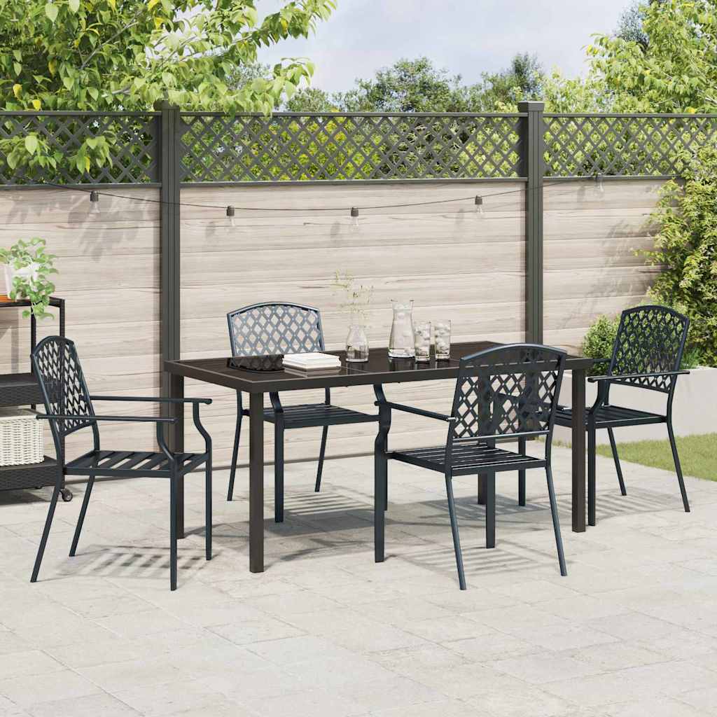 Garten Essgruppe 5 pcs Anthrazit Pulverbeschichteter Stahl