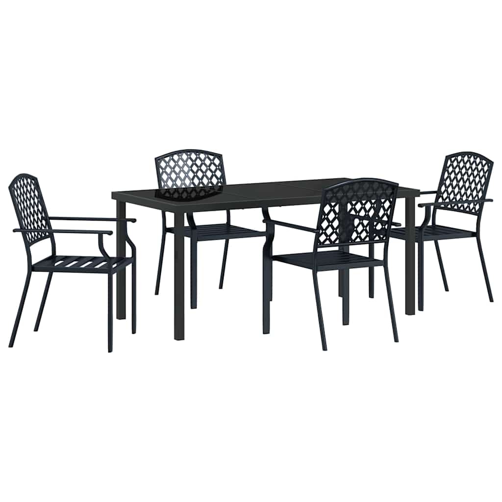 Garten Essgruppe 5 pcs Anthrazit Pulverbeschichteter Stahl
