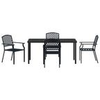 Garten Essgruppe 5 pcs Anthrazit Pulverbeschichteter Stahl