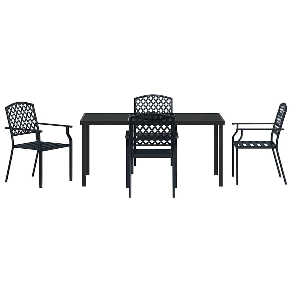 Garten Essgruppe 5 pcs Anthrazit Pulverbeschichteter Stahl