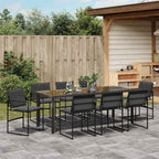 Garten Essgruppe 9 pcs Schwarz 200 x 80 x 73 cm