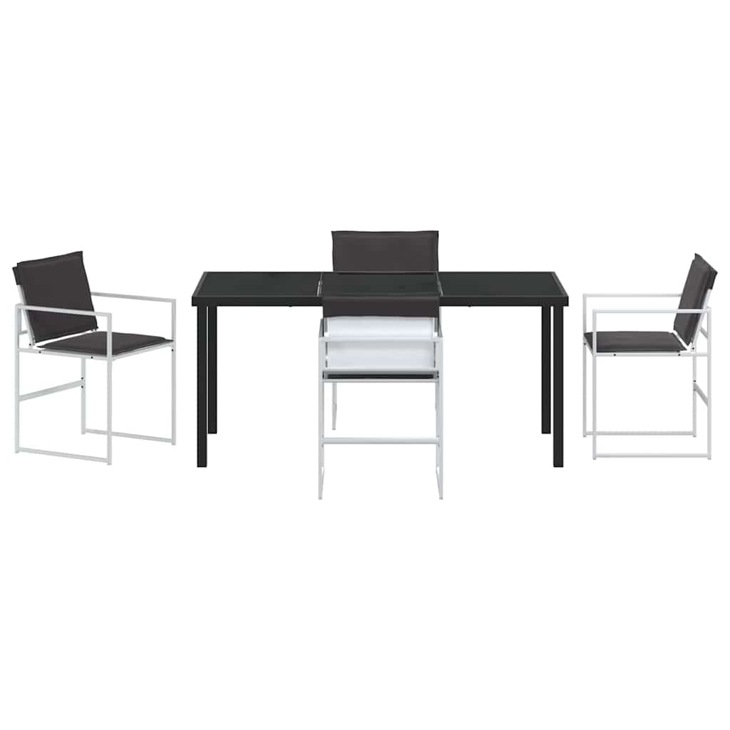 Garten Essgruppe 5 pcs Weiß Textilene und Stahl