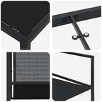 Garten Essgruppe 5 pcs Schwarz Textilene und Stahl