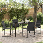Garten Essgruppe 5 pcs Schwarz Textilene und Stahl