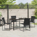 Garten Essgruppe 5 pcs Schwarz Textilene und Stahl