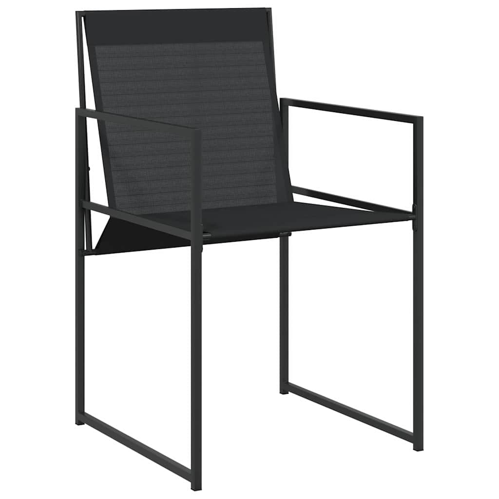 Garten Essgruppe 5 pcs Schwarz Textilene und Stahl