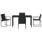 Garten Essgruppe 5 pcs Schwarz Textilene und Stahl