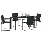 Garten Essgruppe 5 pcs Schwarz Textilene und Stahl