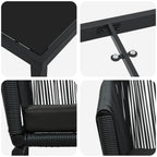 Garten Essgruppe 5 pcs Schwarz Pulverbeschichteter Stahl