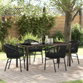 Garten Essgruppe 5 pcs Schwarz Pulverbeschichteter Stahl