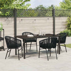 Garten Essgruppe 5 pcs Schwarz Pulverbeschichteter Stahl