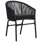 Garten Essgruppe 5 pcs Schwarz Pulverbeschichteter Stahl