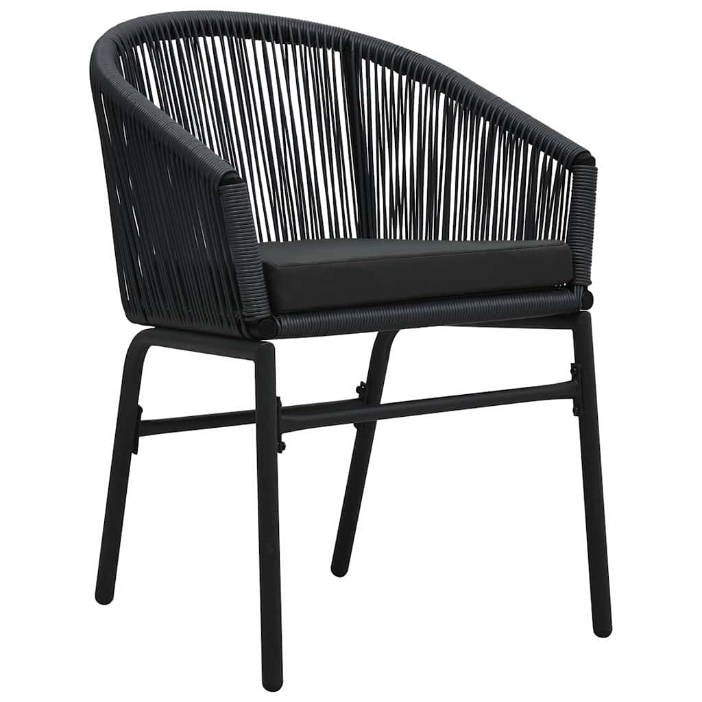 Garten Essgruppe 5 pcs Schwarz Pulverbeschichteter Stahl