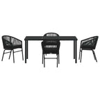 Garten Essgruppe 5 pcs Schwarz Pulverbeschichteter Stahl