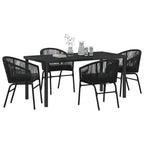 Garten Essgruppe 5 pcs Schwarz Pulverbeschichteter Stahl