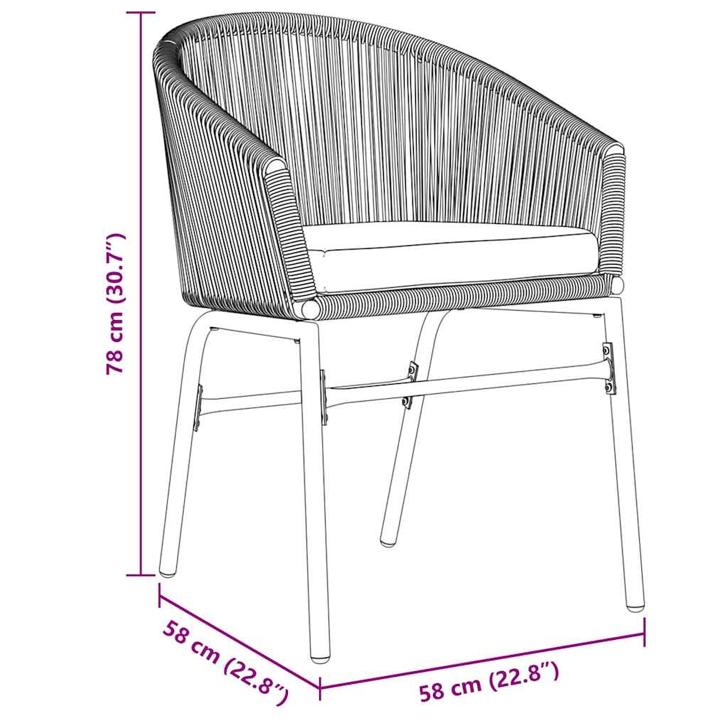 Garten Essgruppe 5 pcs Schwarz Pulverbeschichteter Stahl