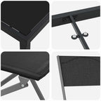Garten Essgruppe 5 pcs Schwarz Pulverbeschichteter Stahl