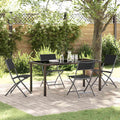 Garten Essgruppe 5 pcs Schwarz Pulverbeschichteter Stahl