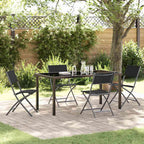 Garten Essgruppe 5 pcs Schwarz Pulverbeschichteter Stahl