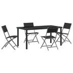 Garten Essgruppe 5 pcs Schwarz Pulverbeschichteter Stahl